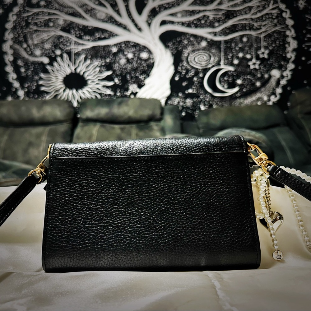 Vintage style Tory Burch small crossbody Bag Black Leather - Picture 8 of 17